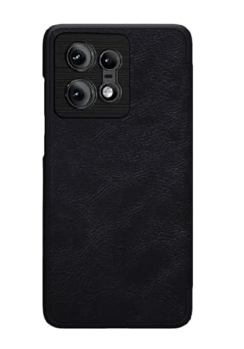 Image of WHITBULL PU Leather Magnetic Premium Flip Cover with 2 Card Slot Compatible with Motorola Moto Edge 50 Pro 5G - Black