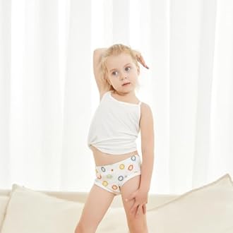 JAHSIYI 100% Cotton Girls Underwear Tagless Comfort Toddler Panties (6-Pack)