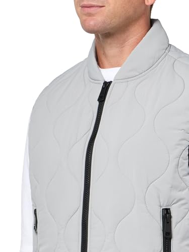 HUGO Men's Quilted Zip Up Bomber Vest3