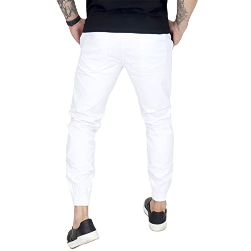 Calça Jogger Masculina Sarja (Branca, GG)