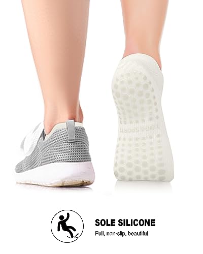 Aoliks Aoliks Pilates Socks With Grips For Women, Grip Yoga Socks For Ballet Barefoot Workout Athletic Socks thumb #2