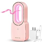 let'me Desk Fan, 11.8 Inch Bladeless Fan Mini Office Fan 4 Speeds with 5-Colors Ambient Light, USB T