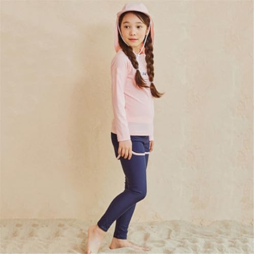 3 Pcs Youth Girls Long Sleeve Rash Guard Swimsuit UPF 50 Pants Sunsuit with Sun Protection Hat Bathing Suits4