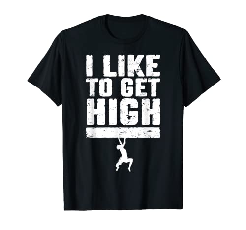 I Like To Get High Rock Climbing Block Climber Boy T-Shirt