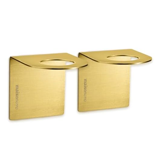 MaisoNovo Adhesive Soap & Shampoo Holder Set of 2 - Gold | Wall Mounted Dispenser Holder