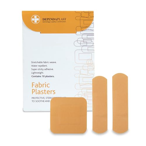 Dependaplast Advanced Fabric Plasters Assorted - Latex-Free Washproof Extra Flexible Low-Allergy Adhesive Lightweight Stretch - Wallet of 20