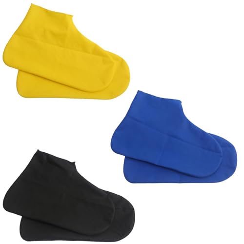 Funngy Überschuhe Wasserdicht,3 PCS Schuhüberzieher Wasserdicht Latex ÜBerschuhe rutschfeste Schuhüberzüge Wiederverwendbar Schuhüberzieher für Outdoor Regen Schneetag Schlammige Straßen