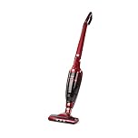 KLARSTEIN TurboHybrid - Cordless Vacuum Cleaner, Bagless Cyclone Rechargeable Vacuum, LED Light, 2 Suction Levels, Space Saving, Cordless Hoover w/Nozzles and Charging Station, Metallic Red
