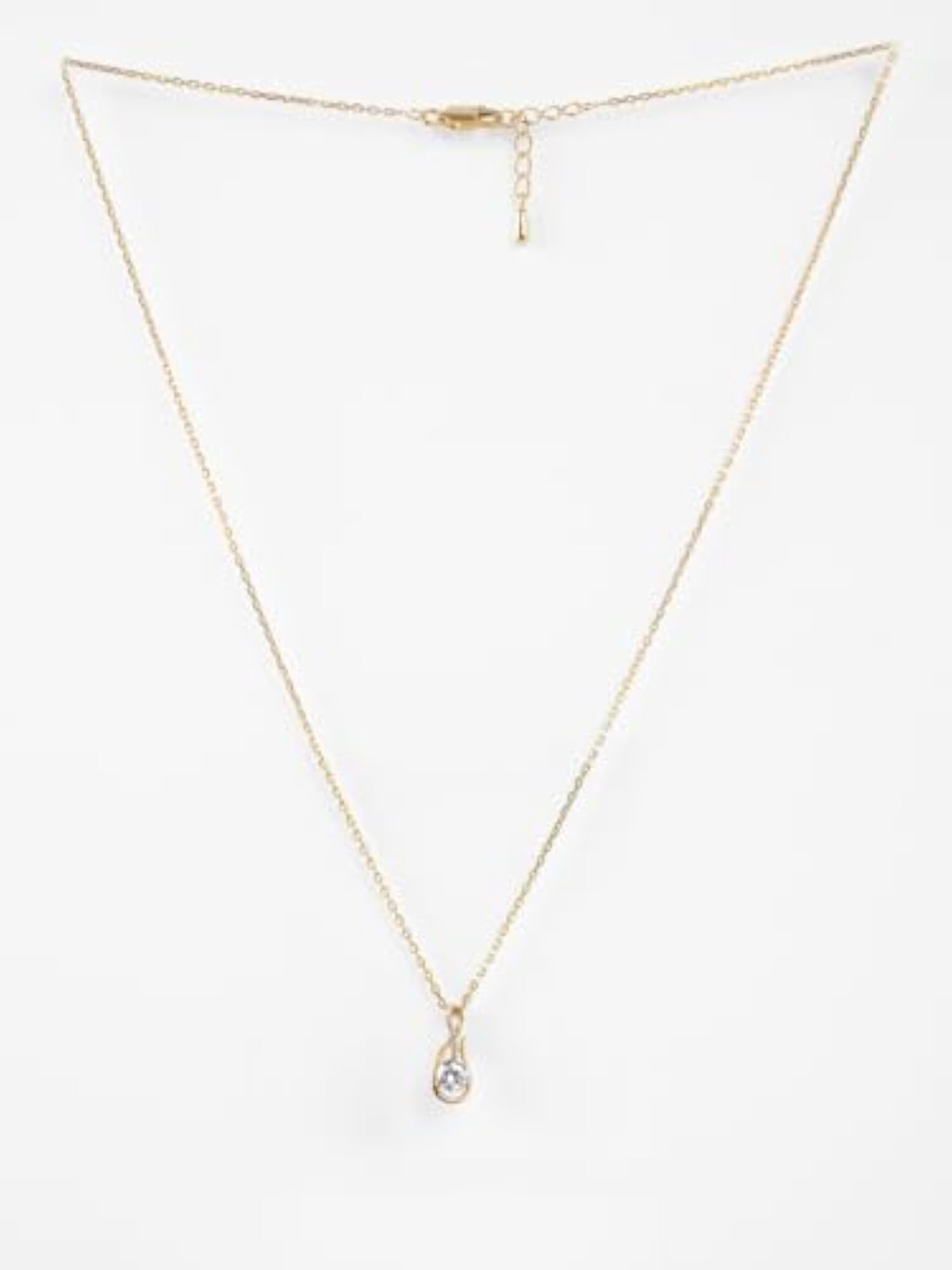 925 Sterling Silver Ceci Solitaire Pendant Chain Necklace