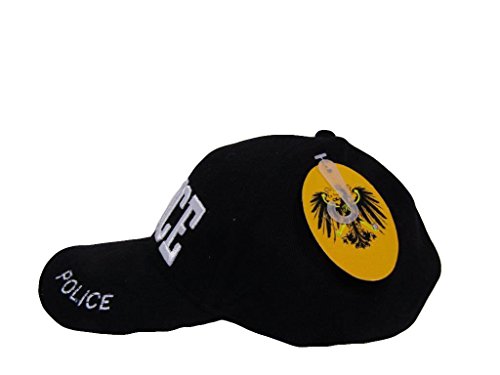 K's Novelties Gorra de Béisbol Policía Blanco y Negro miniatura 3