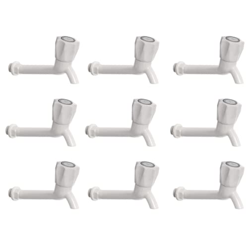 Image of Cossimo Polo Plastic White Long Body Bib Tap (Pack of 9)