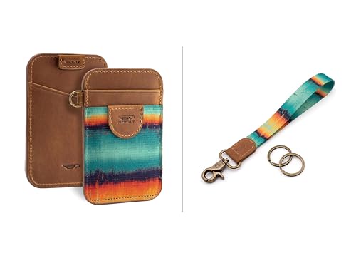 POCKT Slim Card Holder Wallet + Wrist Lanyard for Keys Bundle for Women | Grunge