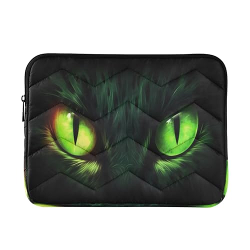 Funda para Laptop 13-14 Pulgadas con Ojos de Gato Verde miniatura 1