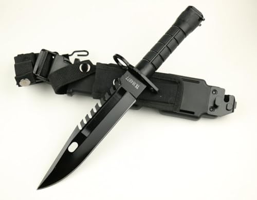 FARDEER Supplies CN80H 12.8 S.S. Fixed Blade Knife Outdoor Utility Tool Survival Knife for Outdoor Adventure Survival and EDC (black)