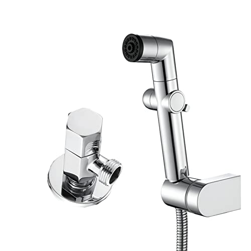 Ensemble de pulvérisation chromé avec tuyau inox et douchette WC design