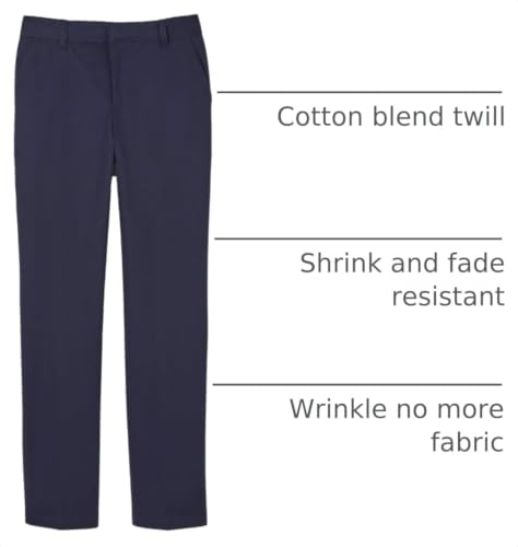 Image of French Toast Boys' Adjustable Waist Relaxed Fit Twill Pant | school uniform pants, no need to iron, double knees for durability, typically fit boys ages 2-14