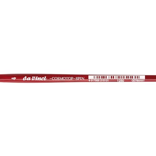 Image of da Vinci Watercolor Series 1280 CosmoTop Spin Paint Brush, Medium Needle-Sharp Liner Synthetic with Red Handle, Size 4