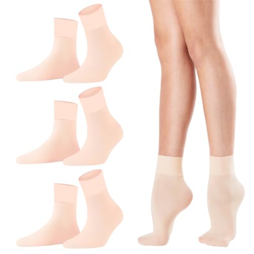 SAIIURV 3 Pares Calcetines de Ballet para Niñas, Suave Elástico Calcetines de Baile Sin Costuras para Yoga Competición de Gimnasia Rítmica Fitness Sports Talla EU 22-30 (Rosa)