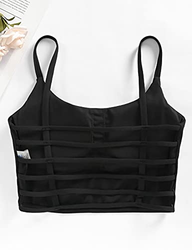 Womens Sexy Longline Sports Bra Yoga Workout Crop Tops Wirefree Padded Tank Top With Built In Bra #TOP6