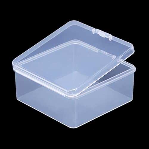 Image of 12 Pieces Square Empty Mini Clear Plastic Storage Containers (3.62 x 3.62 x 1.5 inch) with Lids for Tiny Items and Other Craft Projects