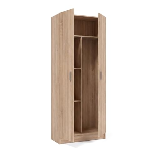Miniatura 5 de Duehome Armario Multiusos, Escobero, 2 Puertas, Modelo Multi Useful, Acabado En Color Roble, Medidas: 73 Cm Ancho X180 Cm Alto X 37 Cm Fondo