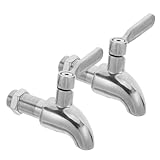 Garneck 2 Stück Fasshahn Ersatzzapfen für Getränkespender Wasserfilterhahn Wasserspender Zapfen Getränkspender Wasserhahn Wasserkühlerhahn Düse für Getränkespender Rostfreier Stahl Silber