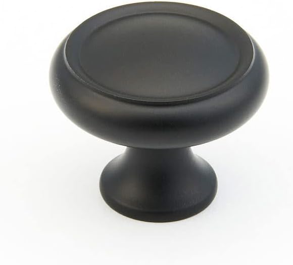 Schaub Traditional Collection 1-1/4 in. (32mm) Knob, Flat Black - 711-FB