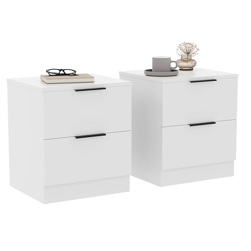 Vida Designs Trega Lot de 2 tables de chevet à 2 tiroirs Blanc – Table de chevet compacte peu encombrante – 41 x 39 x 28 cm – Bois d'ingénierie –...
