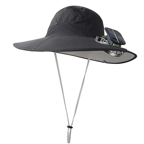 Chapeau de ventilateur solaire contre la chaleur - Chapeau de pêche homme séchage rapide