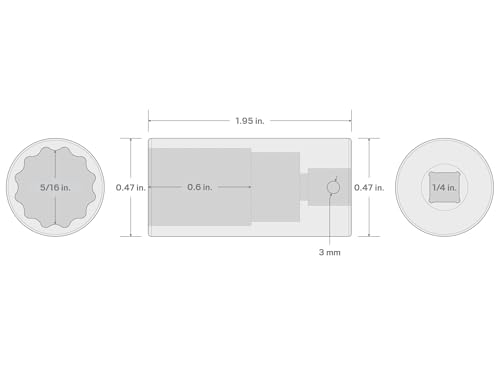 Image of TEKTON 1 /4 Inch Drive x 5 /16 Inch Deep 12-Point Impact Socket | SID03208