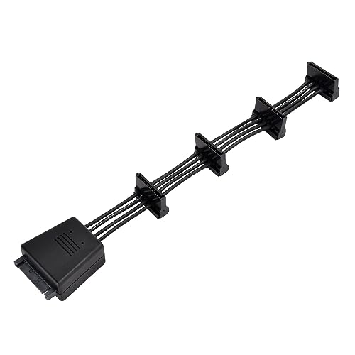 SilverStone Technology CP06-E4 Super Flexible 4-in-1 SATA Power Adapter Cable with Power Stabilizing Capacitors, SST-CP06-E4-USA