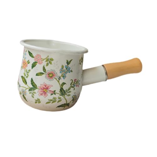 Gralara Small Enamel Milk Pot Sauce Pan Butter Melting Pot Coffee Milk Warmer Restaurant - Image 7