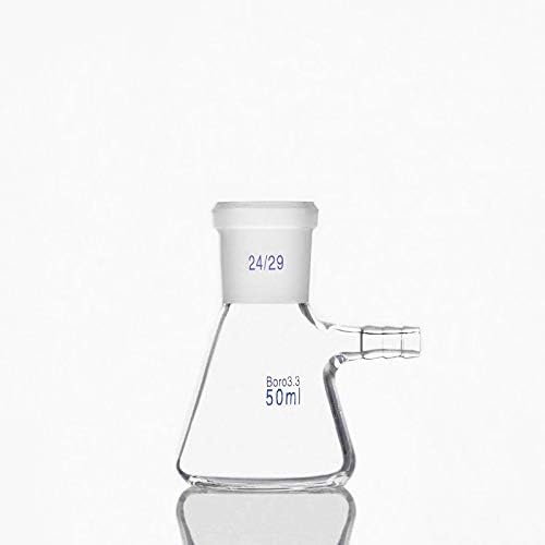 MaGiLL 4pcs- 50ml Erlenmeyer Flask with Standard Ground Mouth, Joint 24/29, Borosilicate 3.3 Glass, Laboratory Chemistry Lab Erlenmeyer Flask (Capacity : 50ml)