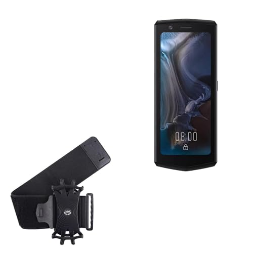 BoxWave Holster Compatible with Cubot Pocket 3 - ActiveStretch Sport Armband, Adjustable Armband for Workout and Running - Jet Black