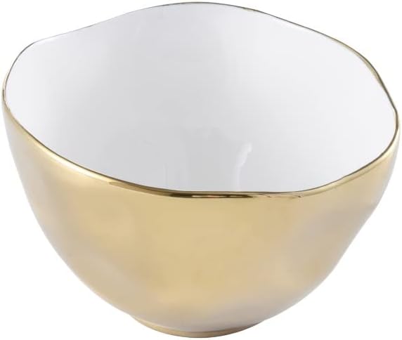Pampa Bay Moonlight Tarnish Free Medium Porcelain Serving Bowl with gold titanium