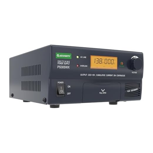 JESVERTY PS-30SWX DC Regulated Universal Bench Power Supply, AC-to-DC Power Convertor, 13.8V(5-15V Adjustable) 30A(Max), w/Audio Jack&Speaker, Callsign Storage, Multiple Connections for HAM&Amateur