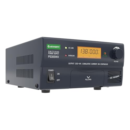 PS-30SWX DC Regulated Universal Bench Power Supply, AC-to-DC Power Convertor, 13.8V(5-15V Adjustable) 30A(Max), w/Audio Jack&amp;Speaker, Callsign Storage, Multiple Connections for HAM&amp;Amateur