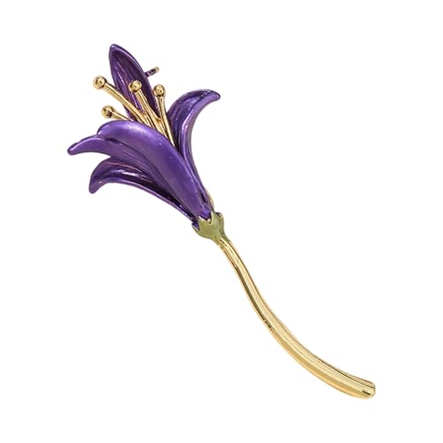 Ekoama Sturdy Alloy Daffodil Brooch Hand Painted Floral Designs Portable