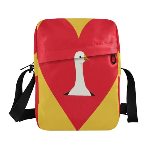 Funny Cartoon Heart Animal Duck messenger bag for women Shoulder Bag Cross Body Purse Adjustable Strap for work work