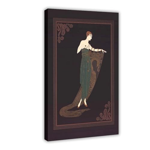 Affiche Erté Emerald Night style Art Déco pour décoration murale de bureau 61 cm