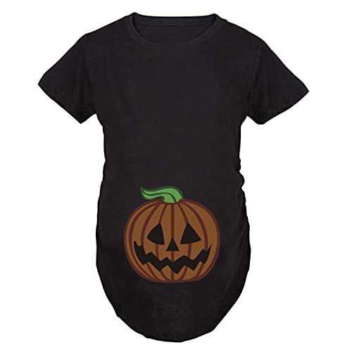 Q.KIM Camiseta de Maternidad Halloween Ropa Premamá Calabaza Estampado-Estilo 1, Negro M