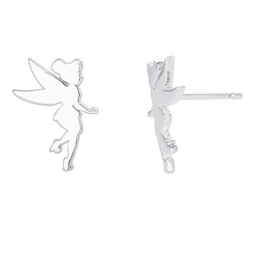 Disney Tinkerbell Sterling Silver Fairy Silhouette Stud Earrings #TOP3