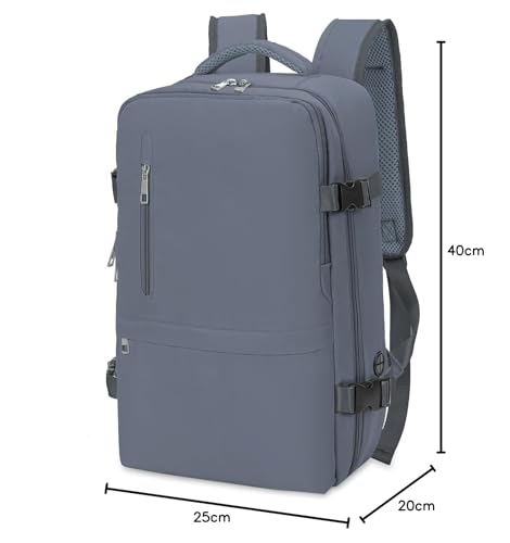 Miniatura 8 de Hayayu Mochila Viaje Cabina Avion 40x20x25, Mochila Cabina Para Ryanair 40x20x25 Maletas De Viaje Cabina Mochilas 40x20x25 Mochila De Viaje Cabina 20l Con Orificio De Carga Y Bolsillo Antirrobo