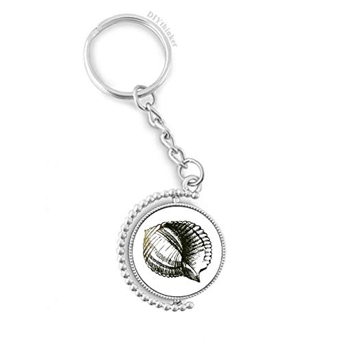 Llavero giratorio de vieira negra DIYthinker con anillo del peregrino para llaves