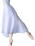 Daydance Long White Dance Skirts for Women, Lyrical Wrap Ballet Skirts for Leotards