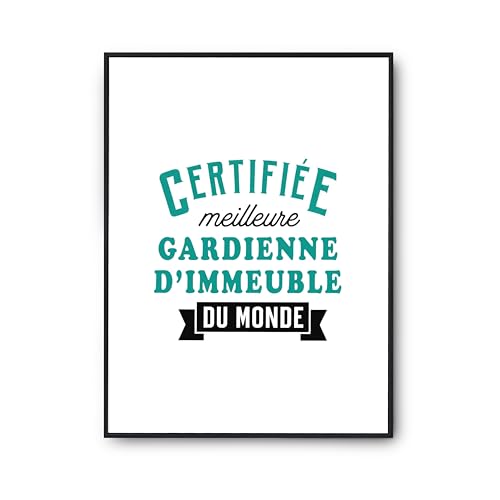 Poster Gardienne d'immeuble humour Otshirt pour décoration de loge et anniversaire