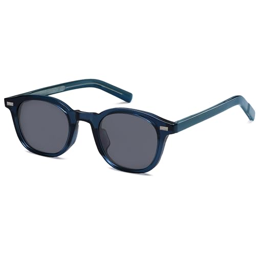 Opiniones y reviews de Lentes Caballero Top 5. 44 SOJOS SJ2316 - anteojos de sol cuadradas retro para mujeres y hombres, tonos clásico con protección UV, Azul marino, gris, Medio
