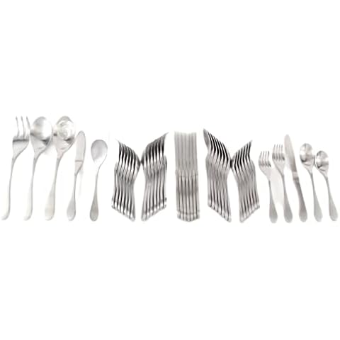 Knork Original Cutlery Utensils Flatware Set, 45 Piece (service for 8), Silver Matte Cover