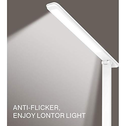 Image of IDOLESHOP Foldable Rechargeable USB Charging LED Touch On /Off Switch Dimmer Children Eye Protection Desk Table Lamp Light ( White )
