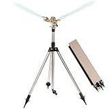 Aspersor de trípode Giratorio de 1/4 ", Cobertura de área de 360 Grados, aspersor telescópico de Metal, riego de jardín en Base de trípode para riego de césped de jardín, trípode, aspersor de a